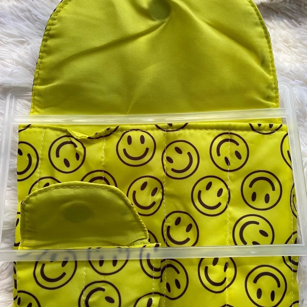 Moon Cake Quilted Tech Case Set For Laptop Tablet & Phone bag smiley faces